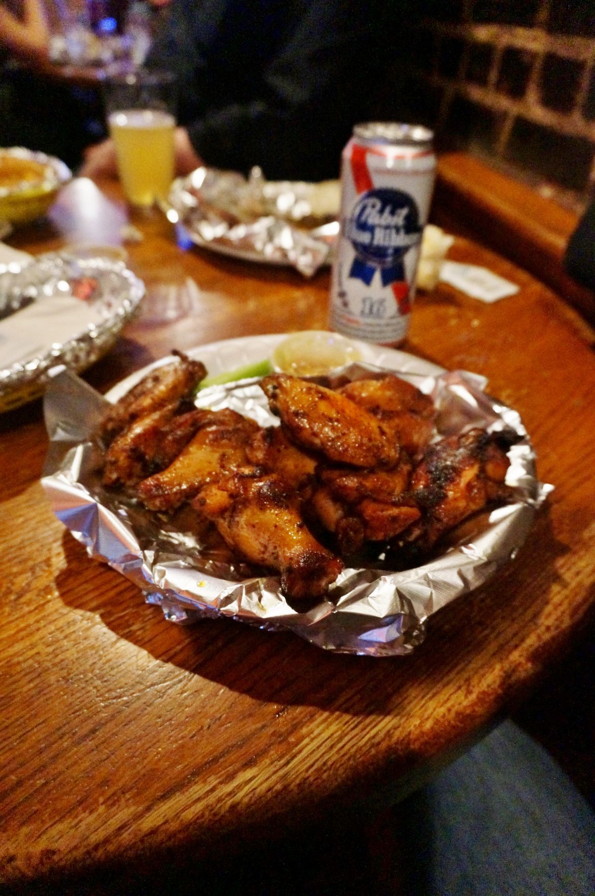Smoked wings at Bar None